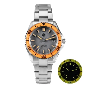 San Martin Men Automatic Watch 39mm Mechanical Wristwatch 20ATM Waterproof Enamel Dial Full Luminous Sapphire Bezel NH35