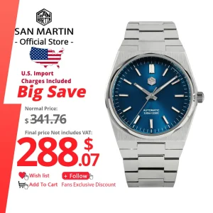 San Martin Classic Men Watch 40mm Miyota 9015 Luxury Dress Automatic Mechanical Wristwatch Quick Release Bracelet SN0023 Reloj