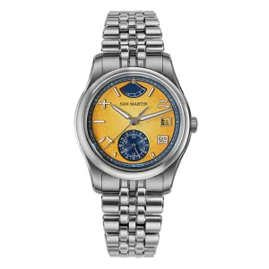 San Martin Men Automatic Watch 39mm Mechanical Wristwatch 10ATM Waterproof Luminous Sapphire Power Reserve Display Miyota 9132