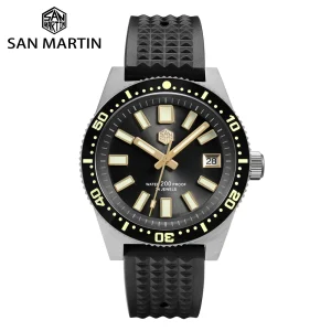 San Martin Official 40mm 62mas V3 Diver Watch For Men Kanagawa Surfing Dial NH35 Automatic Mechanical 20Bar Rubber Strap SN0007