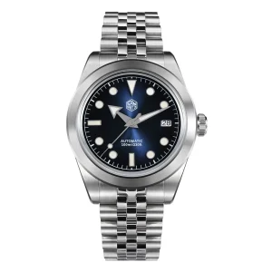 San Martin Men Automatic Watch 39mm Mechanical Wristwatch 10Bar Waterproof BGW-X1 Luminous Sapphire NH35 Sunray Enamel Dial