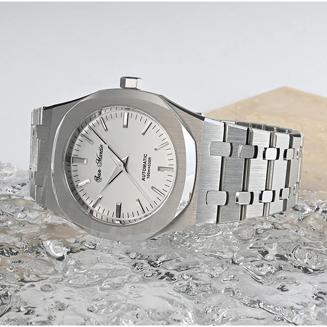 San Martin Mens Watches 38.5mm Automatic Watch Luxury Mechanical Wristwatch 100M Waterproof Sapphire Mirror Miyota 9015 Steel - Image 3