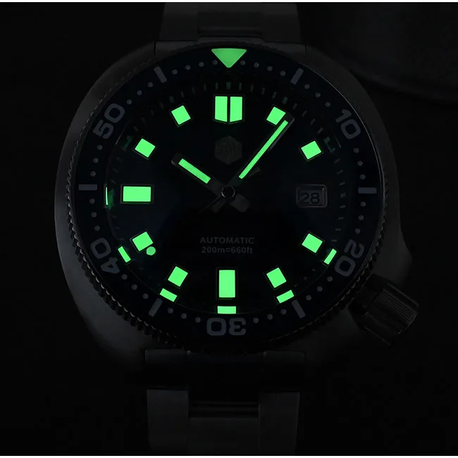 San Martin Mens Diver Watches Turtle Automatic Watch Mechanical Wristwatch Diving 200M Waterproof Luminous NH35 Ceramic Bezel