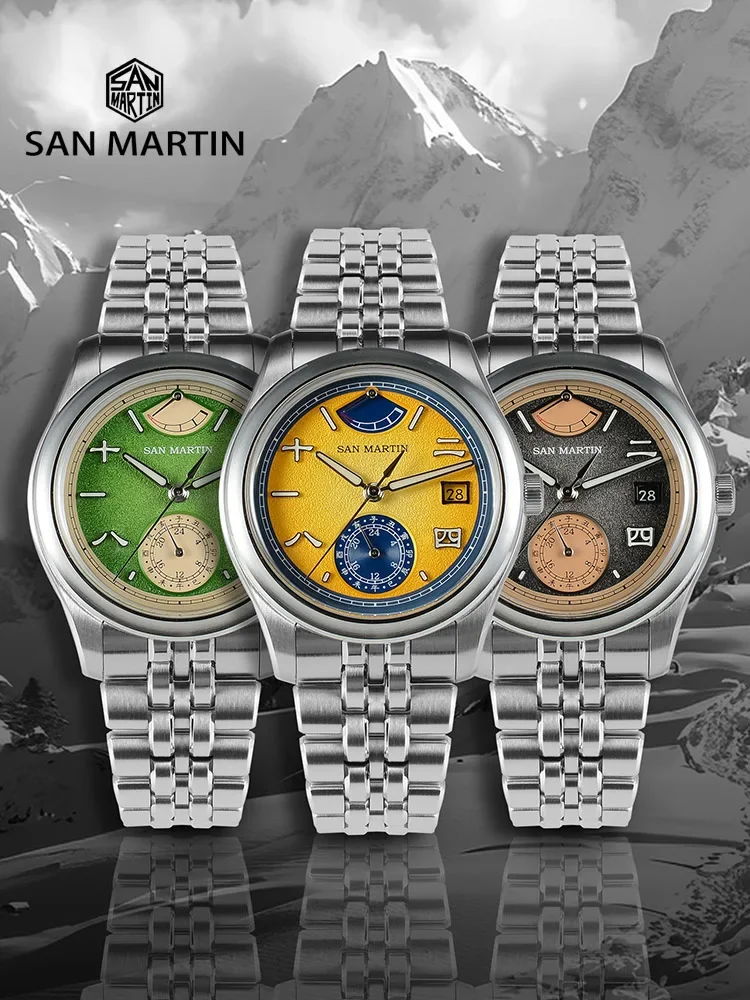San Martin 39mm Chinese Style Original Design Miyota 9132 Men’s Luxury Dress Watch Automatic Mechanical Waterproof 100m SN0144