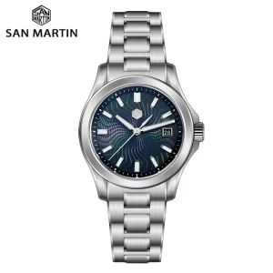 San Martin Official 39mm Guilloche MOP Dial Gada Watch Miyota 9015 Luxury Men's Automatic Mechanical Watches 10 ATM reloj SN0150