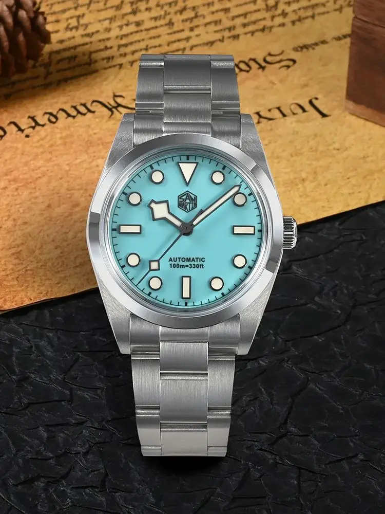 San Martin 36mm Explore Mechanical Watch For Men Watches Relogio Automático Sapphire Sport Snowflake Luminous 10Bar SN0021B-3