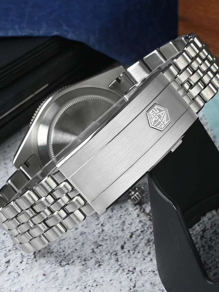 San Martin Automatic Watch 37.5mm 9015 Enamel Gradient JianZhan Dial Mechanical Wristwatch Luminous Sapphire 20Bar SN0148GX - Image 5