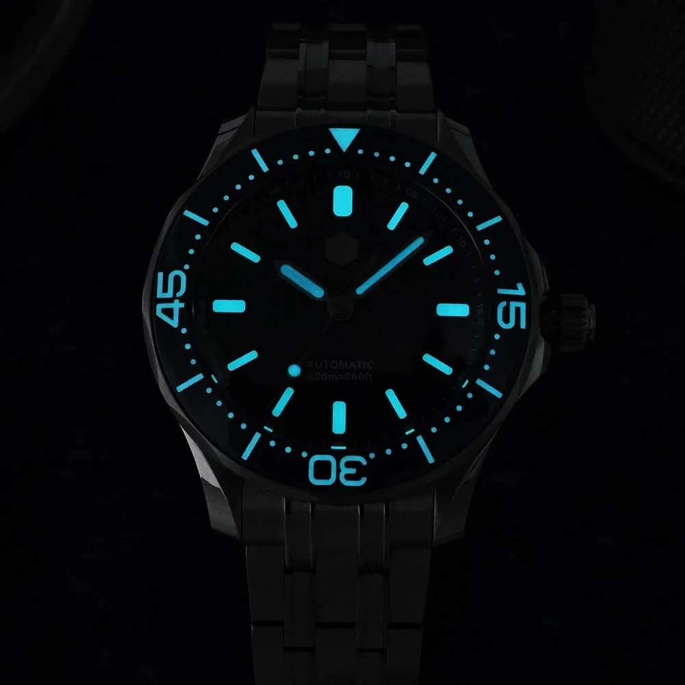 San Martin Men Luxury Watch Diver Watches 41.5MM Automatic Mechanical Wristwatch 200M Waterproof BGW-9 Luminous Sapphire YN55
