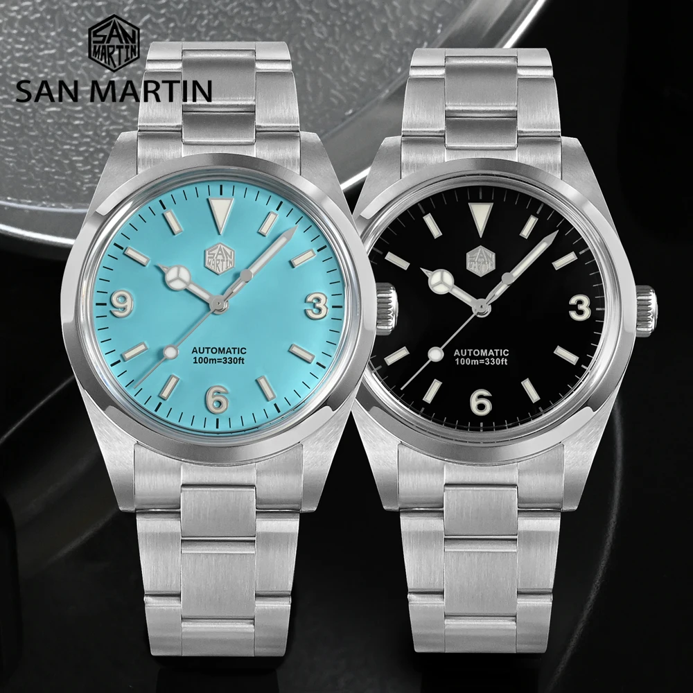 San Martin 39mm Men’s Watch ST2130 V3 Sports Luxury Watches For Men Automatic Mechanical Sapphire Waterproof 100M SN0020G