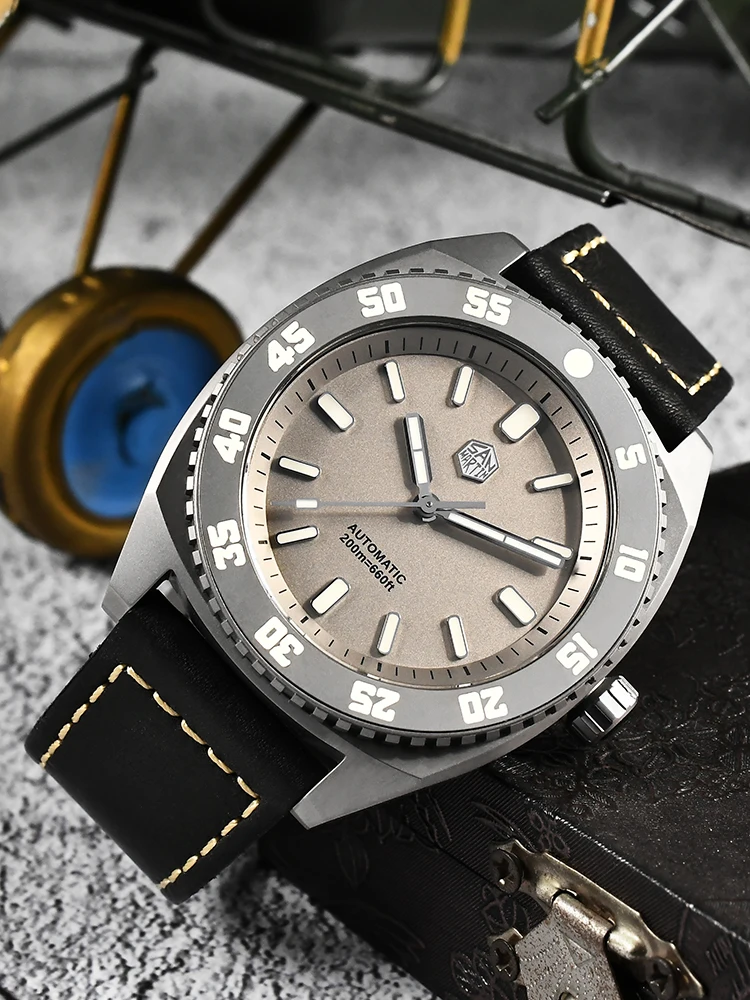 San Martin 43mm Grade 5 Titanium ST2100 Mechanical Watches For Men Diver's Wristwatch Automatic 200M Waterproof SN0027T-3 - Image 3