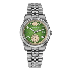 San Martin Men Automatic Watch 39mm Mechanical Wristwatch 100m Waterproof BGW-X1 Blue Luminous Power Reserve Display Miyota 9132