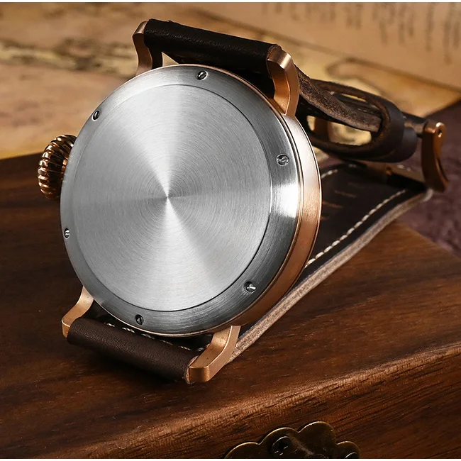 San Martin Men Pilot Watch Luxury 45mm Bronze Automatic Mechanical Wristwatch 100M Waterproof C3 Luminous Onion Crown YN55A - Image 5