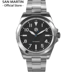 San Martin Men Sport Watch 40mm Pilot NH35 Automatic Mechanical Wristwatch Sapphire Waterproof 100m With OTF Clasp SN0132