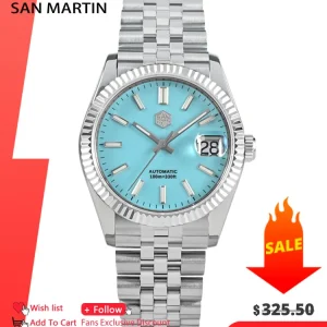 San Martin 36.5mm Men Dress Watch Top Brand Luxury Automatic Mechanical Fashion Couples Watches Sapphire Waterproof 100m BGW9