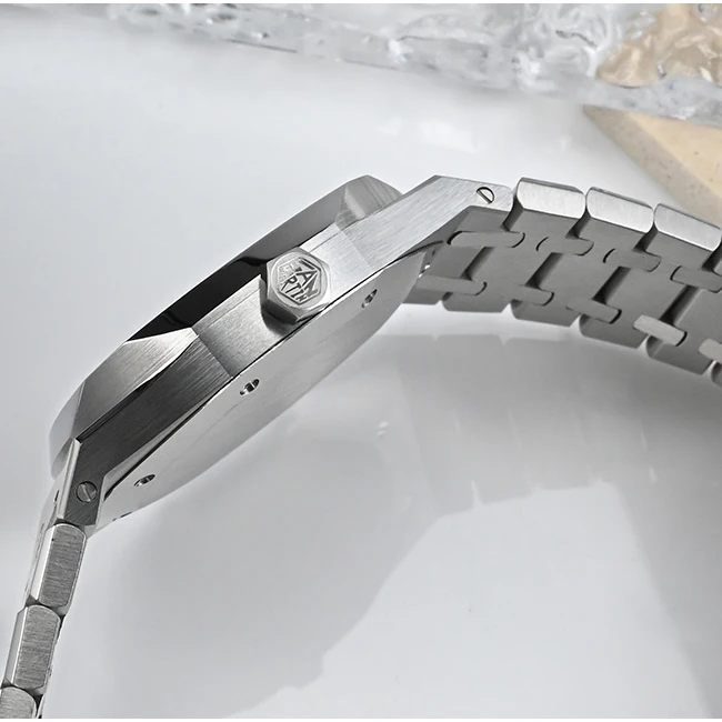 San Martin Mens Watches 38.5mm Automatic Watch Luxury Mechanical Wristwatch 100M Waterproof Sapphire Mirror Miyota 9015 Steel - Image 5