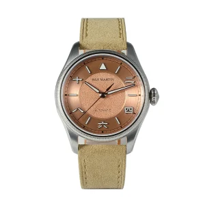 San Martin Men Automatic Watch Pilot Mechanical Wristwatch Carved Coin Bezel Sapphire 100M Waterproof YN55 Quick Release Strap