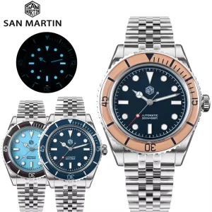 San Martin SN0133 40mm Vintage Men Dive Watch NH35 Automatic Mechanical Luxury Sapphire Luminous Waterproof 200m Watches