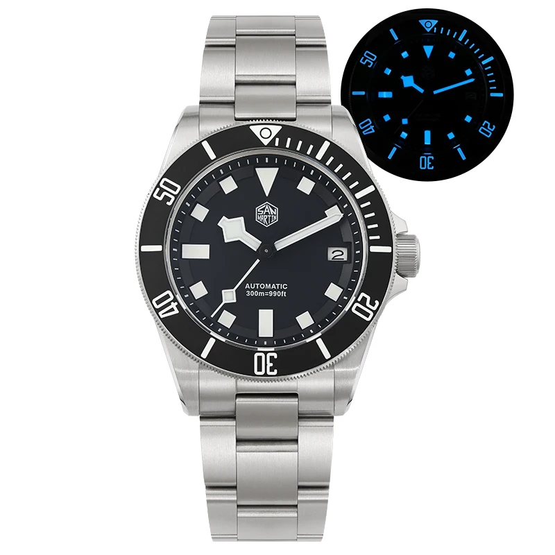 San Martin SN0121T Titanium Diving Watch NH35 Automatic Movement Watches Grade2 Titanium 120 Click Waterproof 300m Wristwatch