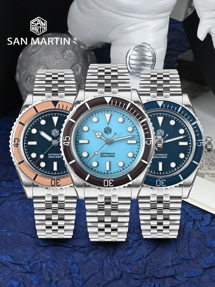 San Martin SN0133 40mm Vintage Men Dive Watch NH35 Automatic Mechanical Luxury Sapphire Luminous Waterproof 200m Watches