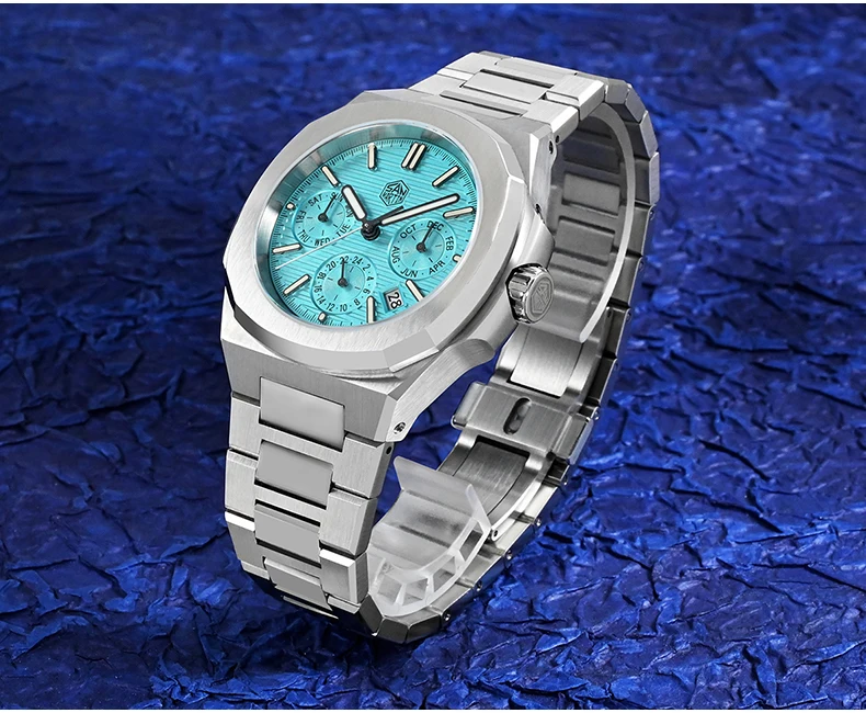 San Martin Men Automatic Watch 43mm Mechanical Wristwatch BGW-9 Luminous 10ATM Waterproof Sapphire Miyota 9120