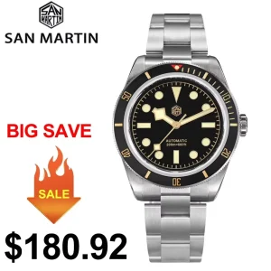San Martin SN004 V2 BB58 6200 Limited Edition Watch 120 Clicks Matte Bezel NH35 Automatic Mechanical Wristwatches Sapphire