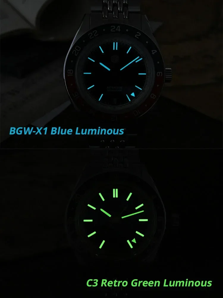 San Martin New 39.5mm NH34 GMT Men Watch Bidirectional Aluminum Bezel Luxury Automatic Mechanical Sapphire 10Bar Luminous SN0116 - Image 6