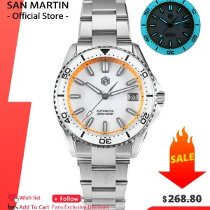 San Martin 2025 New Enamel Dial Full Luminous 39mm Dive Watch Luxury Men Watch NH35 Automatic Mechanical Waterproof 200m SN0129