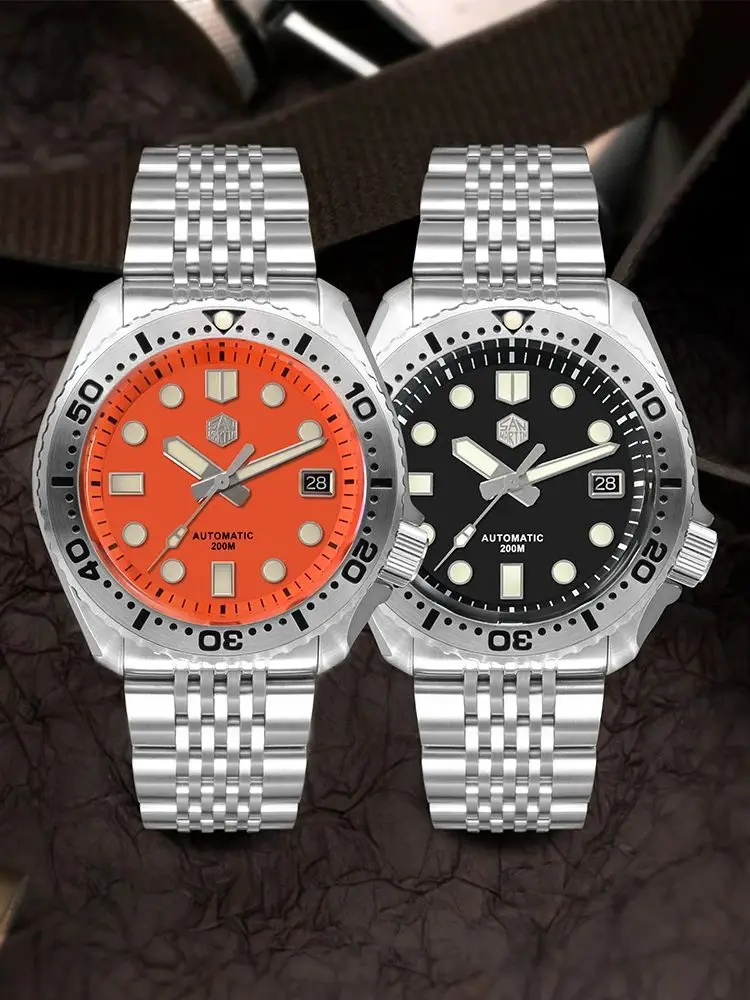 San Martin 42mm Men Sport Watches Mechanical NH35 Automatic Stainless Steel Sapphire 30Bar Waterproof Relogio Masculino SN0046
