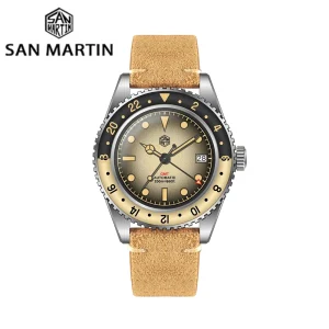 San Martin 2025 Men's Watches Retro NH34 GMT Sandwich Dial 40mm Bidirectional Sapphire Bezel Luxury Sports Watch 20Bar SN0134