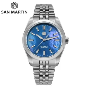 San Martin 39mm MOP Dial Sport Gada Watch Luxury Dress Men Miyota 90S5 Automatic Mechanical Wristwatch Waterproof 100m SN0144